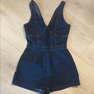Iris | Women’s Denim Romper | Vintage
